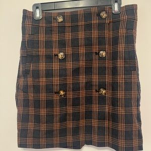 Madewell Plaid Button Mini Skirt